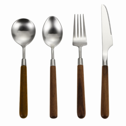 304 Steel Flatware with Wooden Handles